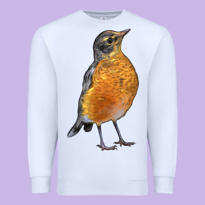 American Robin Bird Premium Sweatshirt Designed By Lillyallendesigns