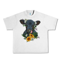 Lunar Rock baby cow black angus calf with flowers Urban Heavy Tee - RanaPortraitStore