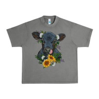 Tornado baby cow black angus calf with flowers Urban Heavy Tee - RanaPortraitStore