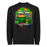 Black st patricks day truck with pot of gold horseshoe a Heavyweight Sweatshirt - RanaPortraitStore