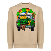 St Patricks Day Truck With Pot Of Gold Horseshoe A Heavyweight Sweatshirt | Teevron