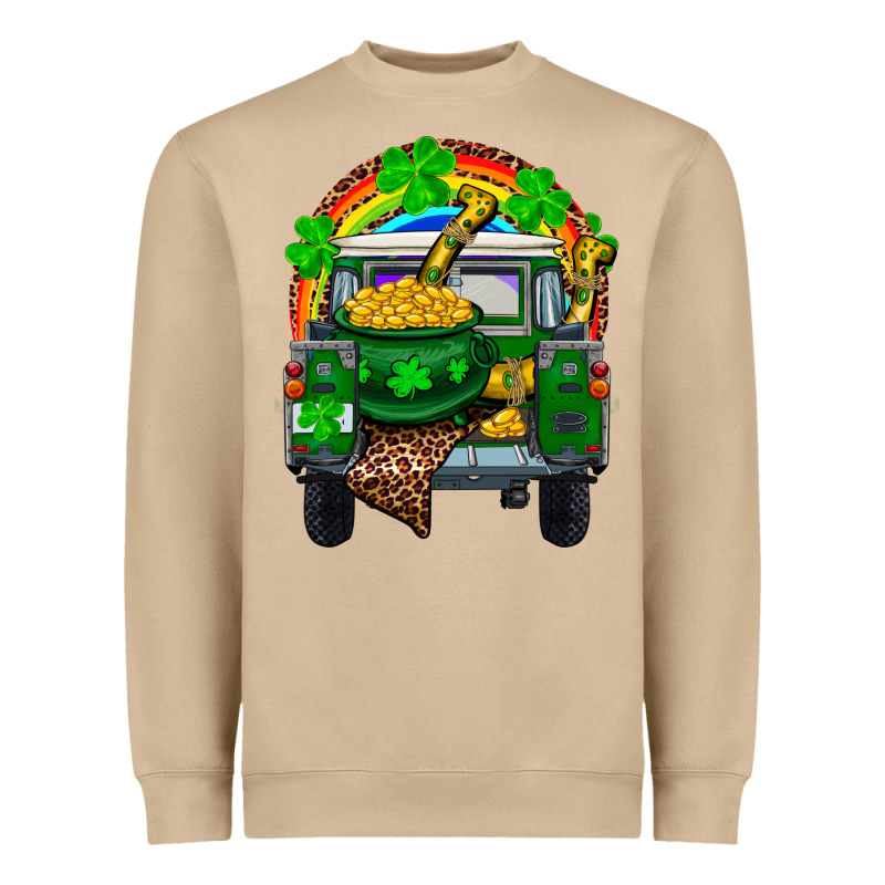 St Patricks Day Truck With Pot Of Gold Horseshoe A Heavyweight Sweatshirt by RanaPortraitStore | Teevron