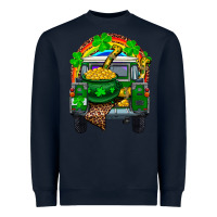 Navy st patricks day truck with pot of gold horseshoe a Heavyweight Sweatshirt - RanaPortraitStore