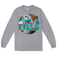 Heather Grey my heart is on that field soccer Long Sleeve Tee - HRA Design Shop