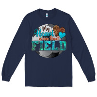 Navy my heart is on that field soccer Long Sleeve Tee - HRA Design Shop