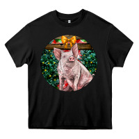 Black christmas pig Heavy Core Tee - LillyAllenDesigns