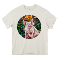 Cream christmas pig Heavy Core Tee - LillyAllenDesigns