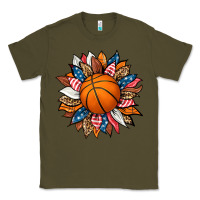 Army Green basketball sunflower Classic Tee - HRA Design Shop