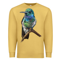 Antique Gold Ruby Throcuted Hummingbird Premium Sweatshirt - LillyAllenDesigns