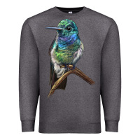 Charcoal Heather Ruby Throcuted Hummingbird Premium Sweatshirt - LillyAllenDesigns