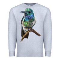 Heather Grey Ruby Throcuted Hummingbird Premium Sweatshirt - LillyAllenDesigns