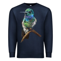Navy Ruby Throcuted Hummingbird Premium Sweatshirt - LillyAllenDesigns
