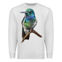 Oatmeal Heather Ruby Throcuted Hummingbird Premium Sweatshirt - LillyAllenDesigns