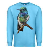 Ocean Blue Ruby Throcuted Hummingbird Premium Sweatshirt - LillyAllenDesigns