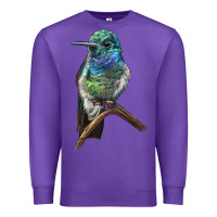 Purple Ruby Throcuted Hummingbird Premium Sweatshirt - LillyAllenDesigns