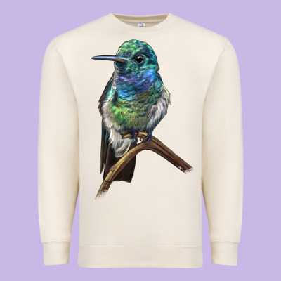 Ruby Throcuted Hummingbird Premium Sweatshirt Designed By Lillyallendesigns