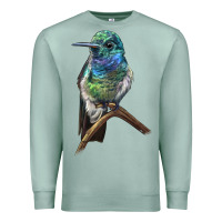 Seafoam Ruby Throcuted Hummingbird Premium Sweatshirt - LillyAllenDesigns