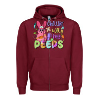 Burgundy chillin' with my peeps Zipper Hoodie - Artiststas
