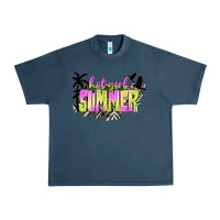 Midnight Navy hot girl summer with palms Urban Heavy Tee - texasbilliewilder