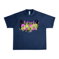 Navy hot girl summer with palms Urban Heavy Tee - texasbilliewilder
