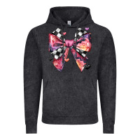 Vintage Black coquette bow floral checkered pattern Vintage Hoodie - JahusDesignShop