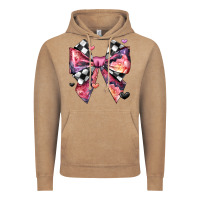 Vintage Coffee coquette bow floral checkered pattern Vintage Hoodie - JahusDesignShop