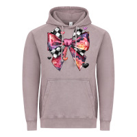 Vintage Zinc coquette bow floral checkered pattern Vintage Hoodie - JahusDesignShop