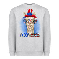 Heather Grey llamerica Heavyweight Sweatshirt - RanaPortraitStore