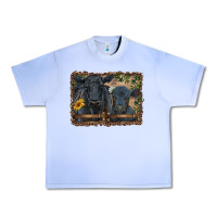 Grape Ice western black angus cattle and calf with leopard Urban Heavy Tee - RanaPortraitStore