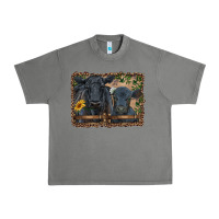 Tornado western black angus cattle and calf with leopard Urban Heavy Tee - RanaPortraitStore