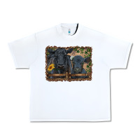 White western black angus cattle and calf with leopard Urban Heavy Tee - RanaPortraitStore