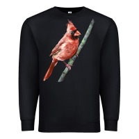 Black Northern Cardinal Bird Premium Sweatshirt - LillyAllenDesigns
