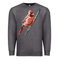 Charcoal Heather Northern Cardinal Bird Premium Sweatshirt - LillyAllenDesigns