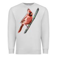 Dove Grey Northern Cardinal Bird Premium Sweatshirt - LillyAllenDesigns