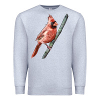 Heather Grey Northern Cardinal Bird Premium Sweatshirt - LillyAllenDesigns