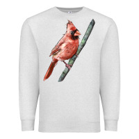 Oatmeal Heather Northern Cardinal Bird Premium Sweatshirt - LillyAllenDesigns