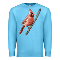 Ocean Blue Northern Cardinal Bird Premium Sweatshirt - LillyAllenDesigns