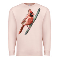 Pale Pink Northern Cardinal Bird Premium Sweatshirt - LillyAllenDesigns