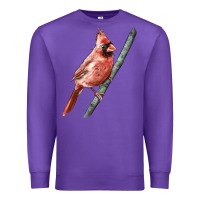 Purple Northern Cardinal Bird Premium Sweatshirt - LillyAllenDesigns