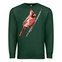 Sports Green Northern Cardinal Bird Premium Sweatshirt - LillyAllenDesigns
