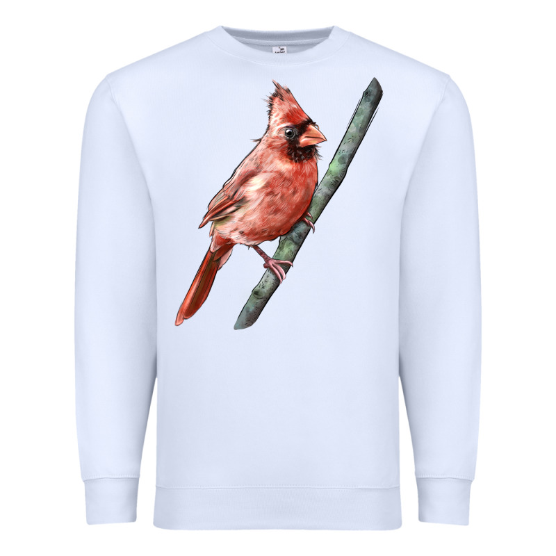 Northern Cardinal Bird Premium Sweatshirt by LillyAllenDesigns | Teevron