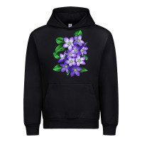 Black Mayflower Plant Illustrations Urban Hoodie - LillyAllenDesigns
