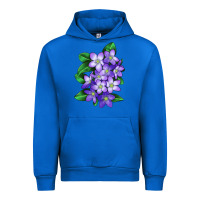 Cobalt Mayflower Plant Illustrations Urban Hoodie - LillyAllenDesigns