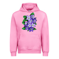 Fuchsia Pink Mayflower Plant Illustrations Urban Hoodie - LillyAllenDesigns