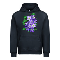 Navy Mayflower Plant Illustrations Urban Hoodie - LillyAllenDesigns