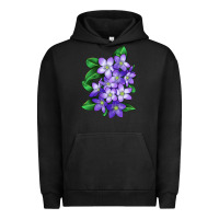 Pigment Black Mayflower Plant Illustrations Urban Hoodie - LillyAllenDesigns