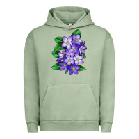 Pigment Oil Green Mayflower Plant Illustrations Urban Hoodie - LillyAllenDesigns
