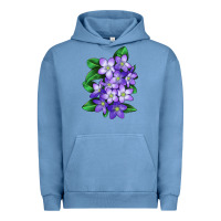 Pigment Pebble Blue Mayflower Plant Illustrations Urban Hoodie - LillyAllenDesigns