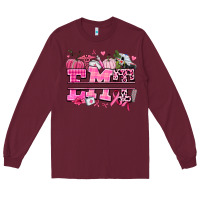 Burgundy emt cancer and fall Long Sleeve Tee - AdoDesignShop