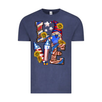 Vintage Denim love 4th of july with gnome Vintage Tee - texasbilliewilder